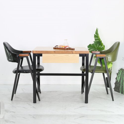 2인용 테이블 + 의자2개 세트 /업소용/카페우드암체어