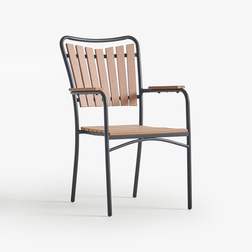 프레디 인테리어 디자인 야외용 수지목 철제 카페 의자