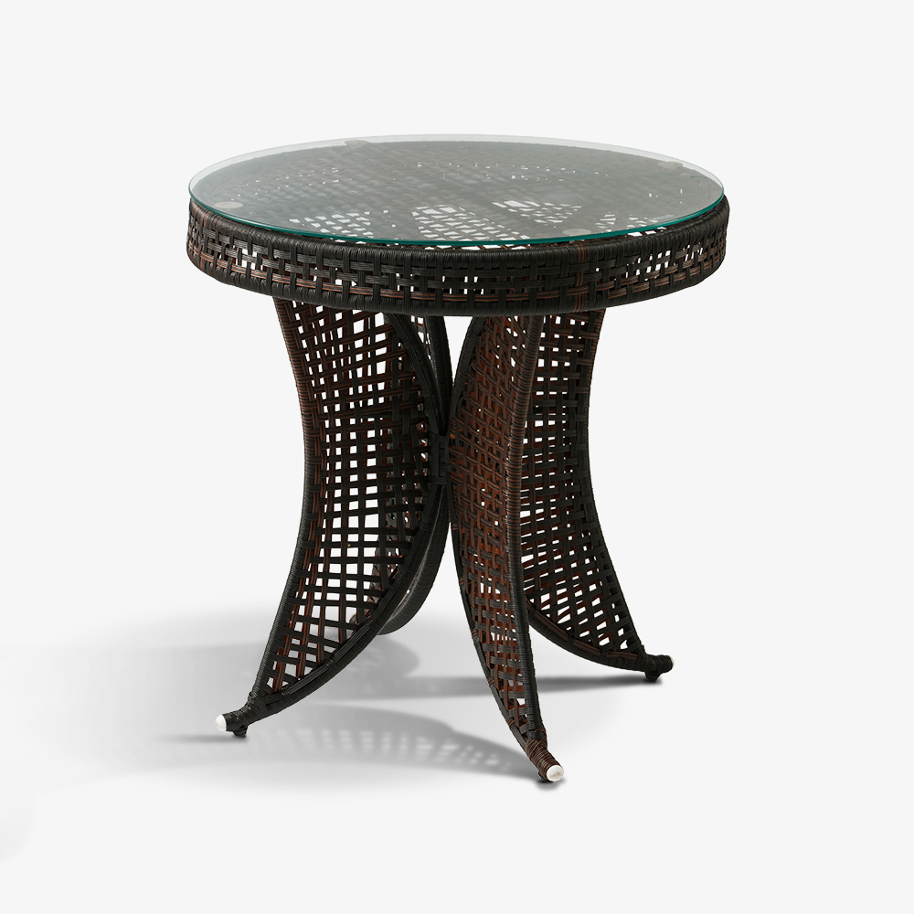 라비 인테리어 디자인 야외용 강화유리 라탄 카페 테이블