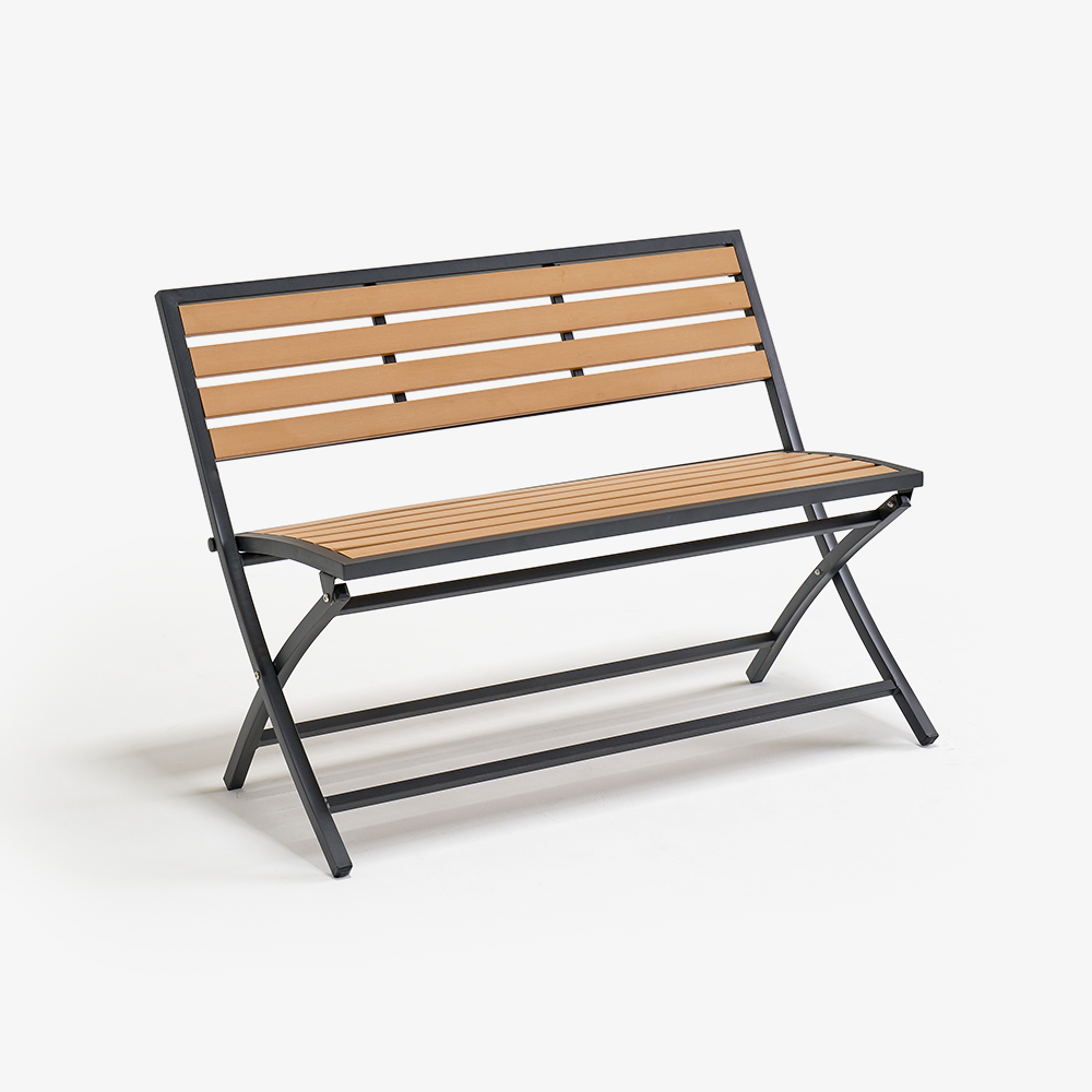 아카 인테리어 디자인 야외용 수지목 접이식 카페 등받이 벤치 의자