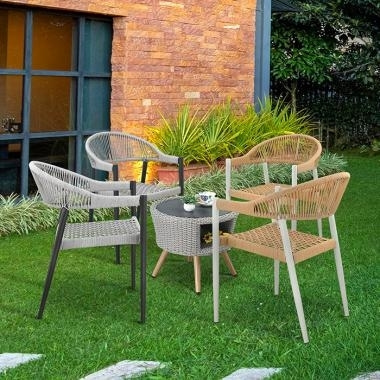 펠타 라탄 정원 테라스 야외용 카페 의자