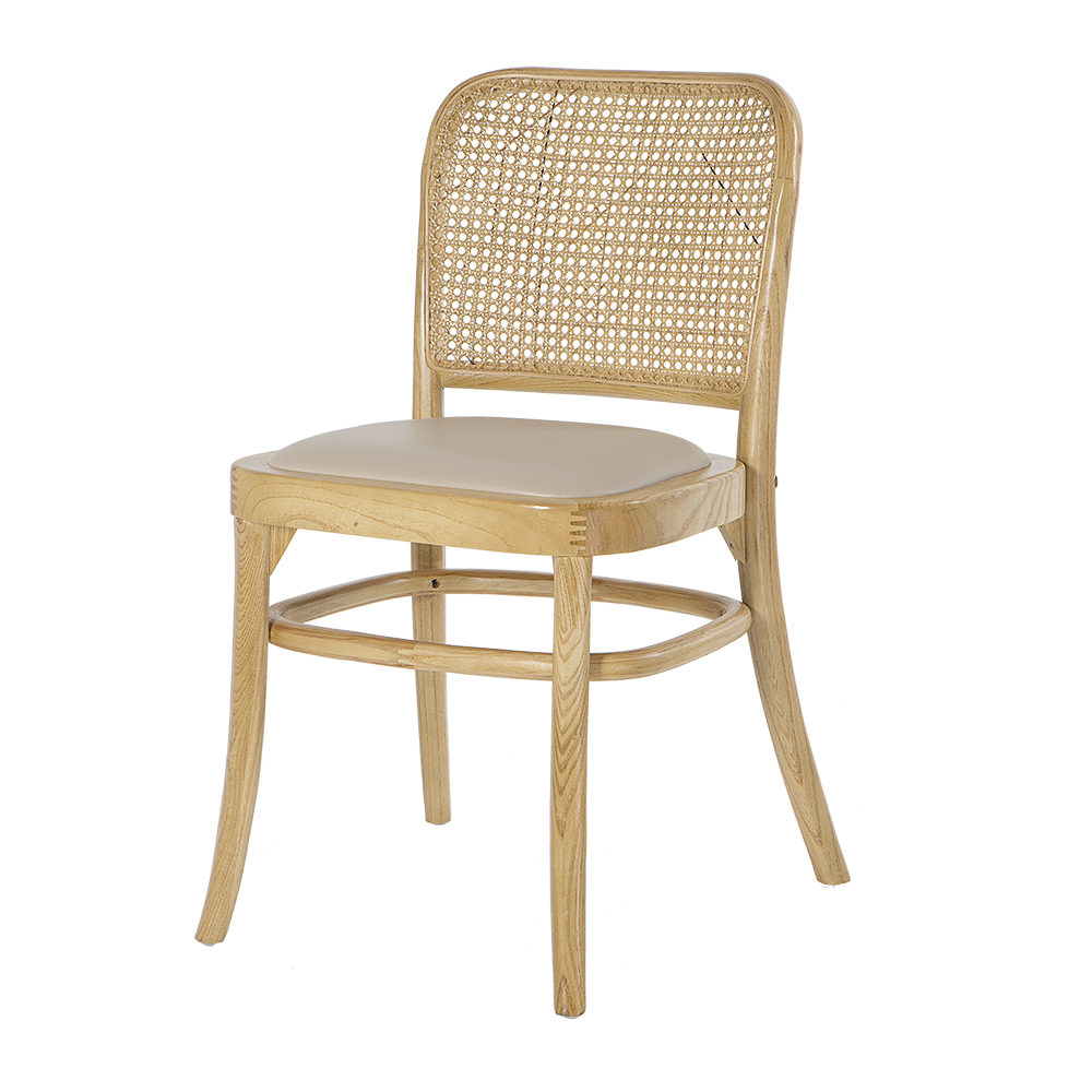 플라디아 천연라탄 애쉬나무 인조가죽 바석 인테리어 디자인 홈카페 식탁의자