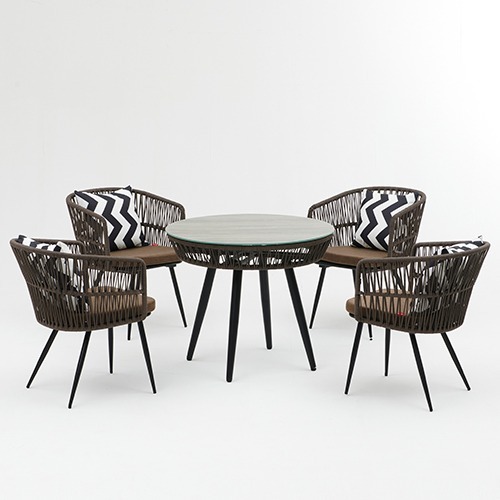 로프트 정원 테라스 공원 야외용 카페 테이블 의자세트(테이블1,의자4)