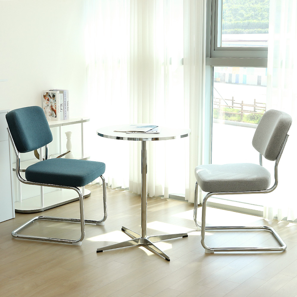 GMF 노아 세스카 인테리어 디자인 켄틸레버 카페 식탁 의자 2P