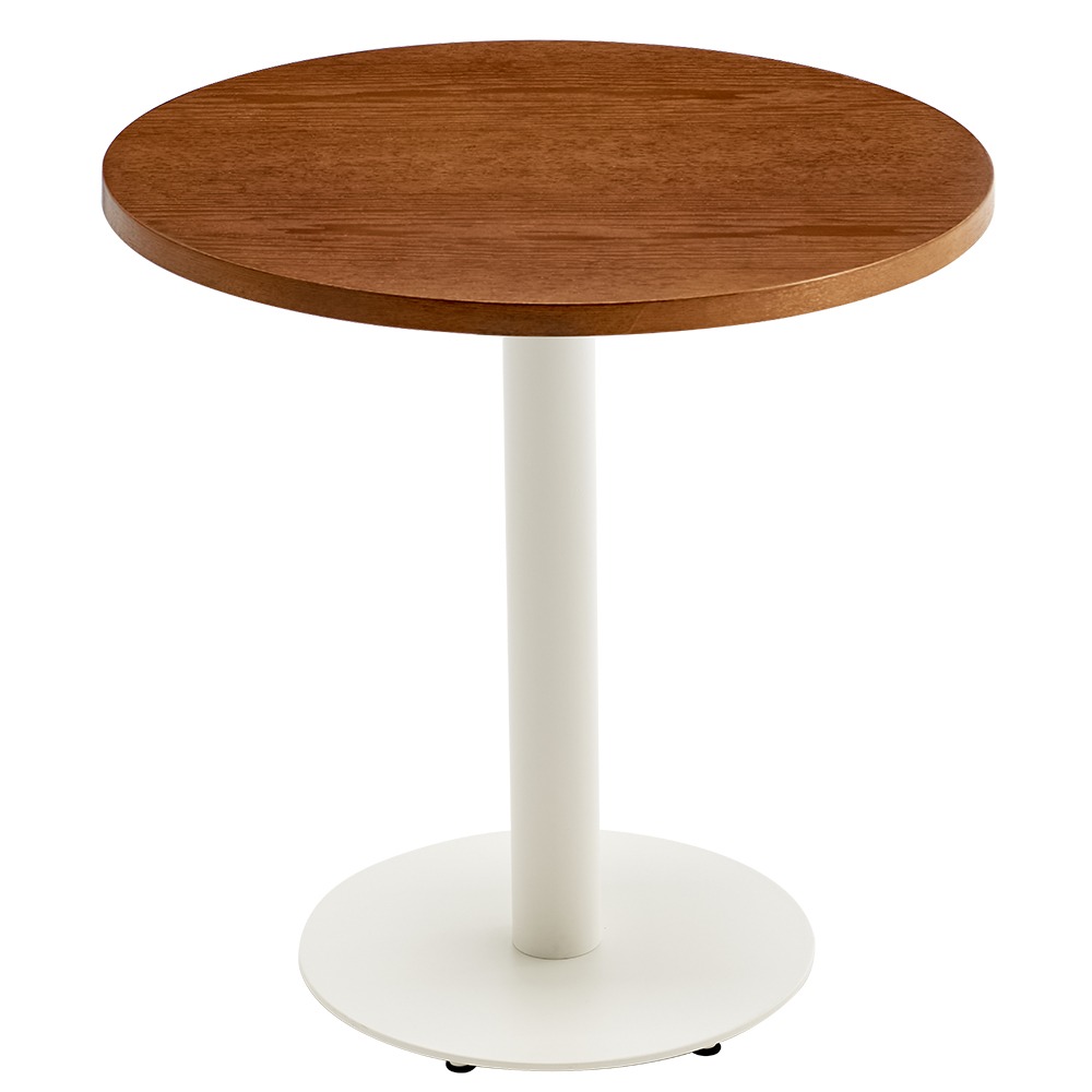 심플 카페 테이블 화이트라인 원형 600 A월넛
