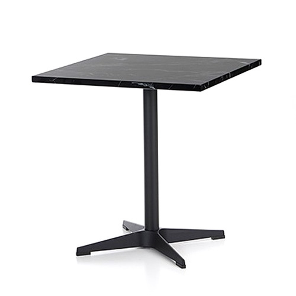 MDF 블랙 스톤 인조대리석 테이블 (크로스 다리) 700x700