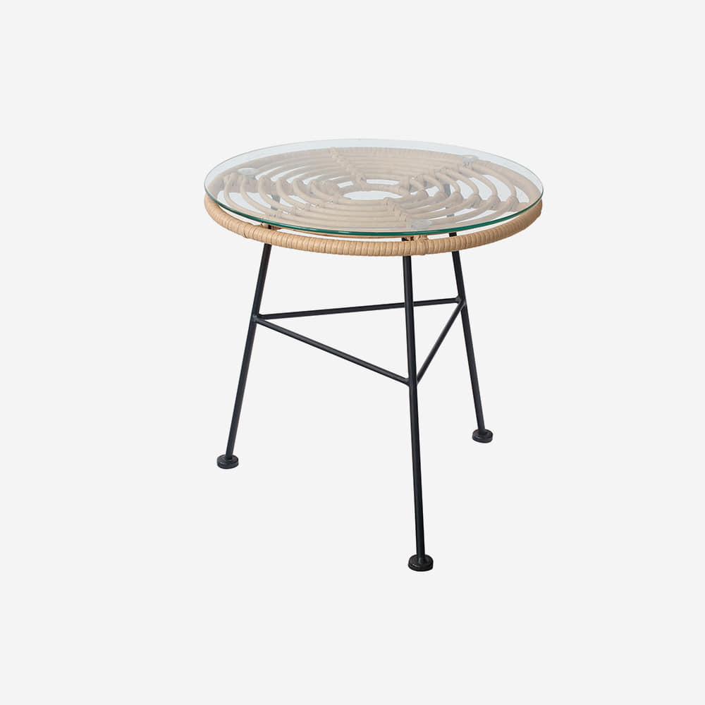 하바나 사이드 라탄 인테리어 디자인 홈카페 테이블