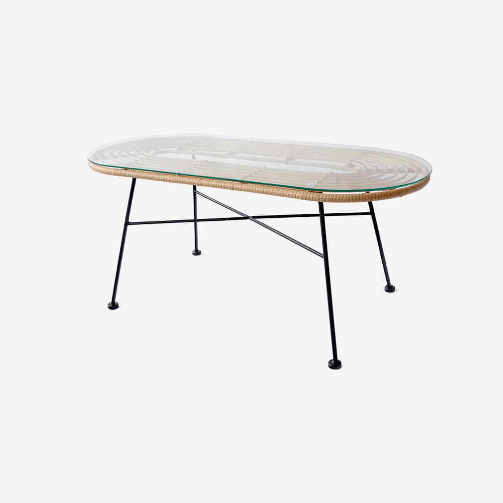하바나 커피 테이블 라탄 인테리어 디자인 홈카페 테이블
